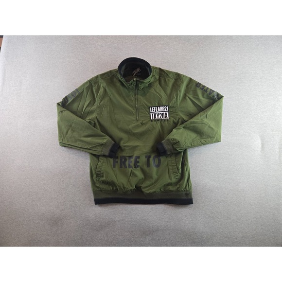 LEFLAH Jacket Mens M‎ Green Nylon Quarter Zip TKY20X Streetwear Loser & Hater